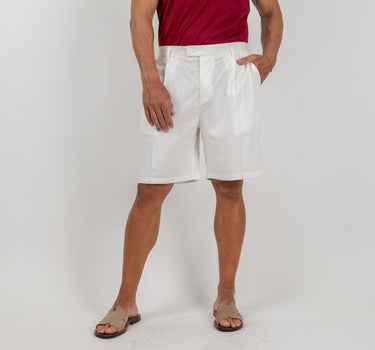 Bermuda in misto lino - Bianco
