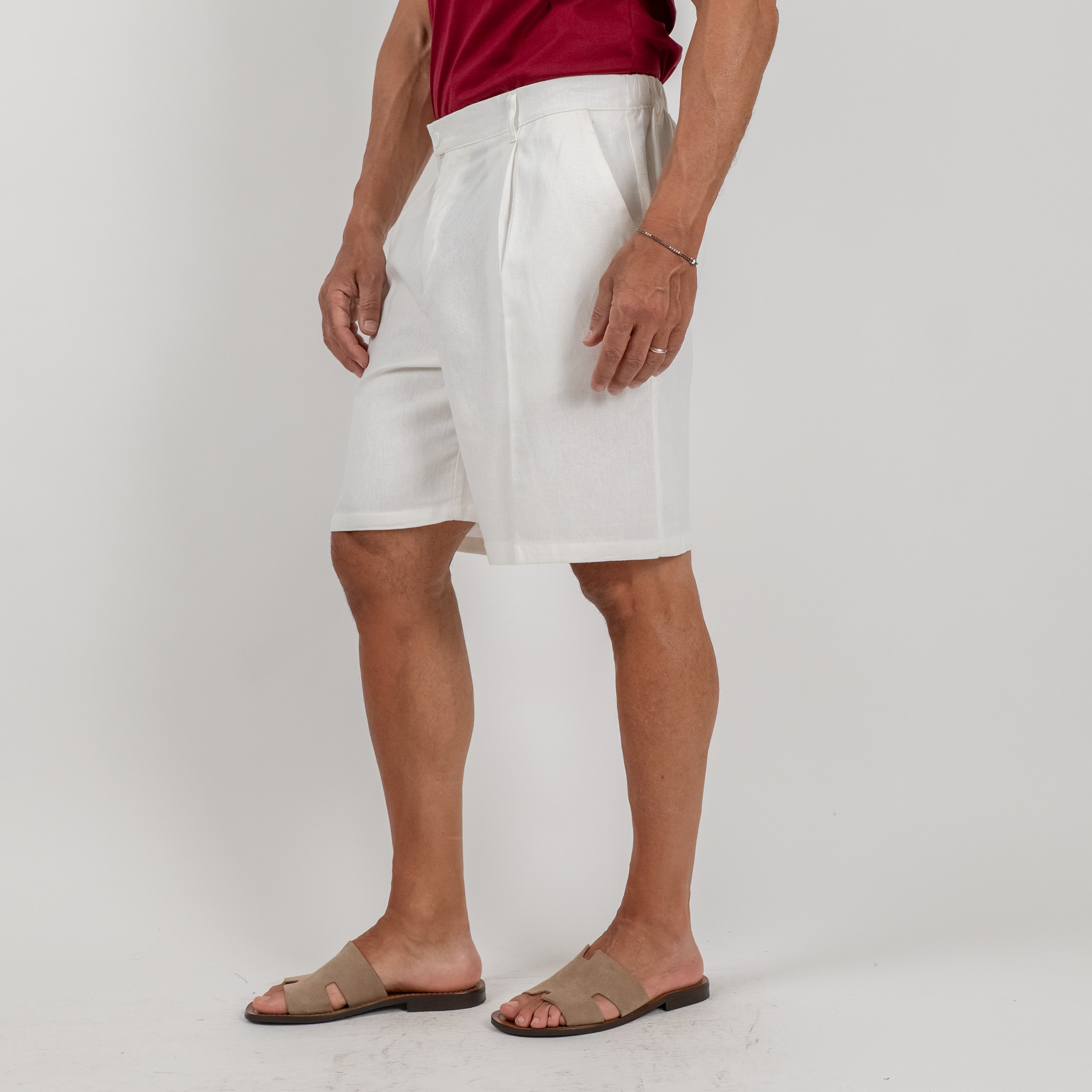 Bermuda in misto lino - Bianco