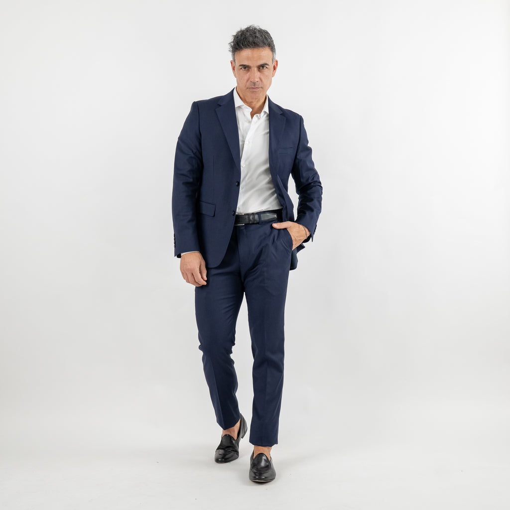 Abito monopetto rever classico impunturato- Blu Notte