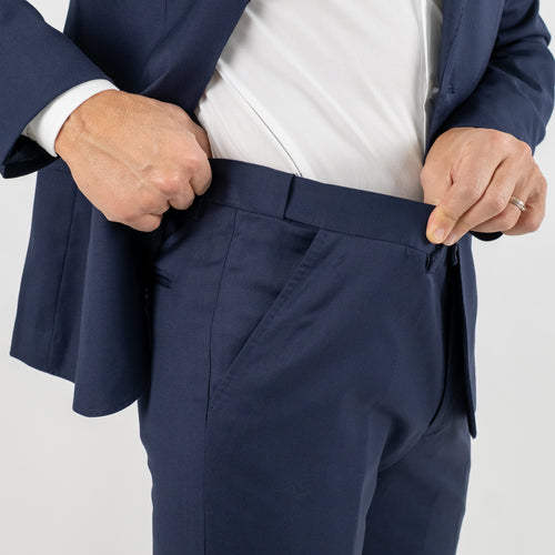 Single-breasted suit with notch lapel and topstitching - Midnight Blue
