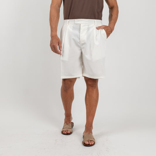 Bermuda con molla sul retro - Bianco