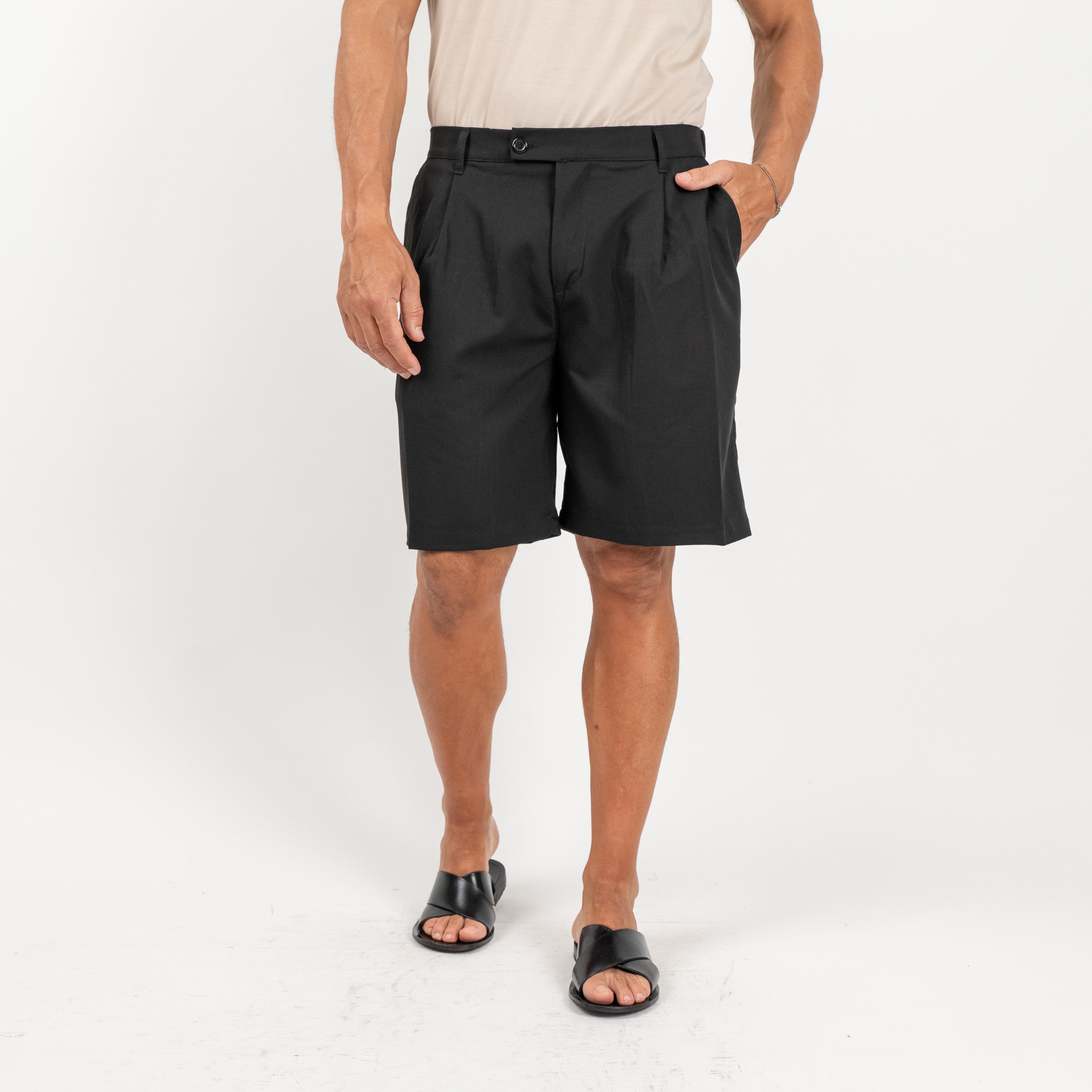 Bermuda con molla sul retro - Nero