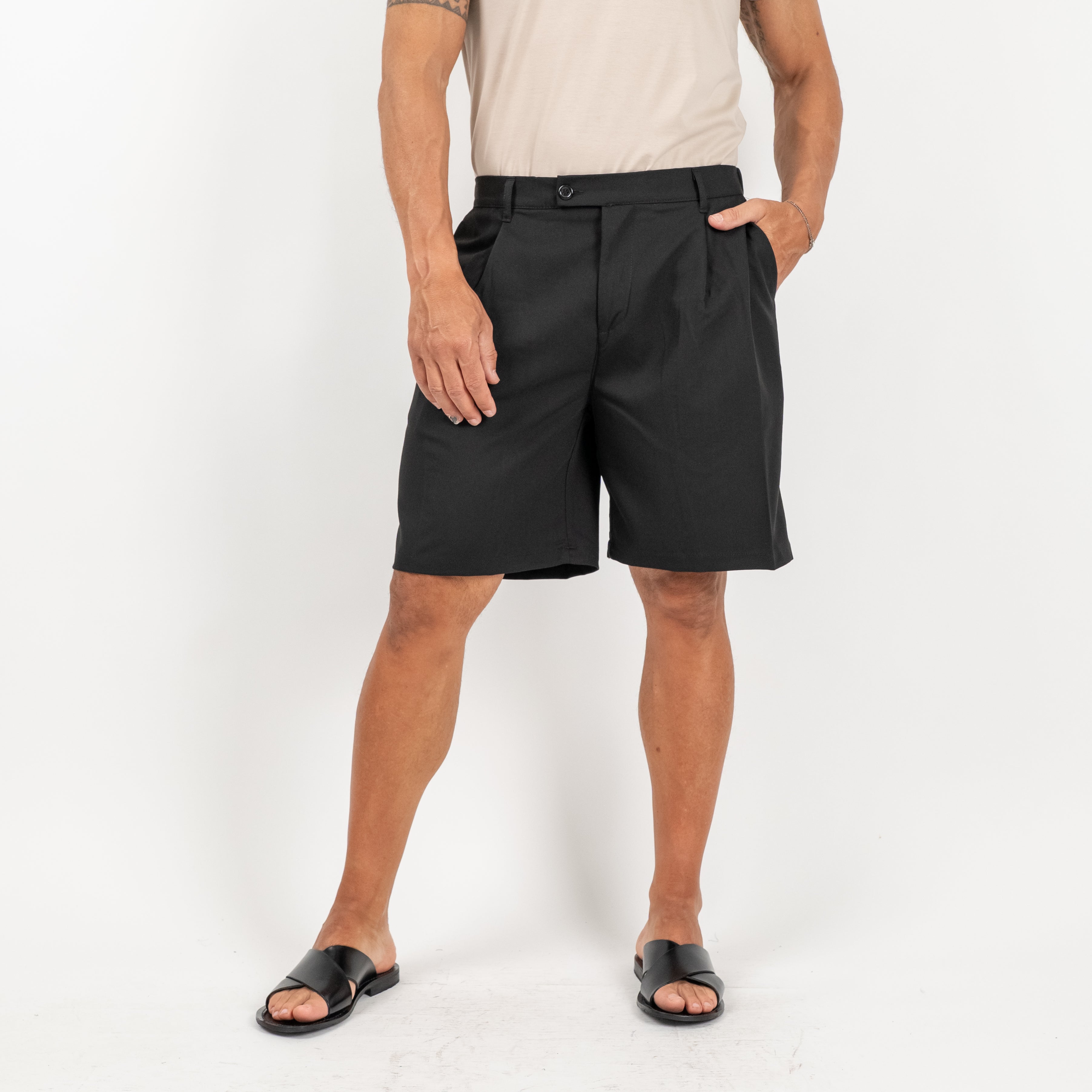 Bermuda con molla sul retro - Nero