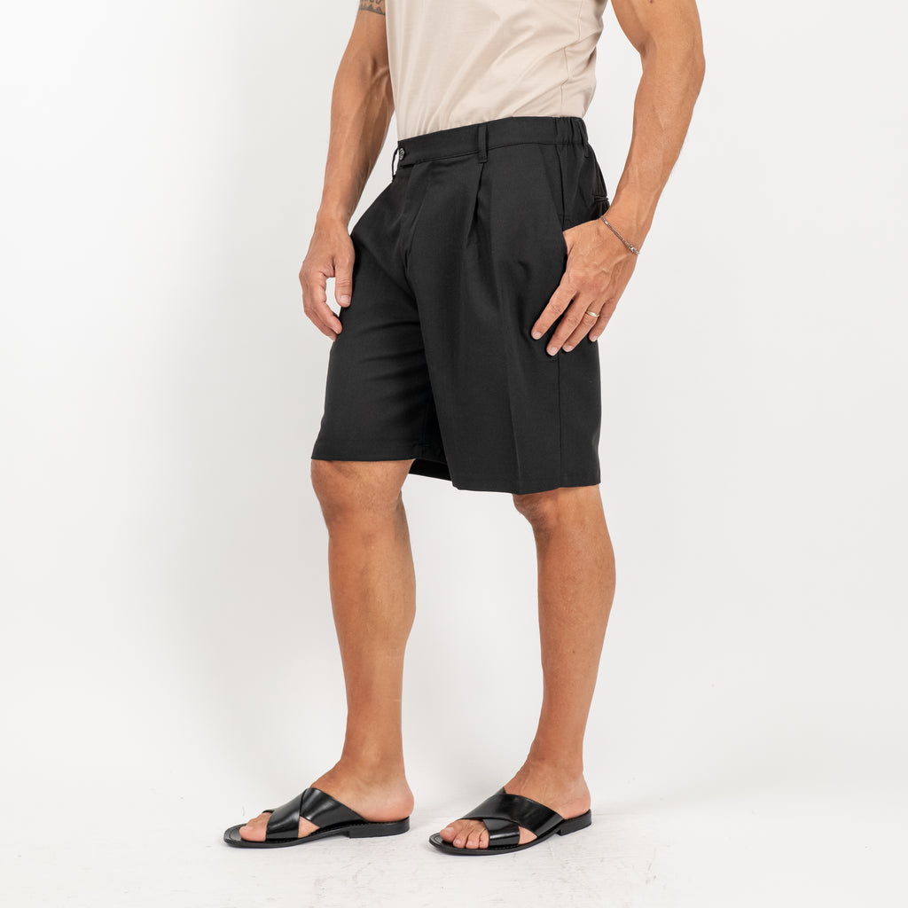 Bermuda con molla sul retro - Nero