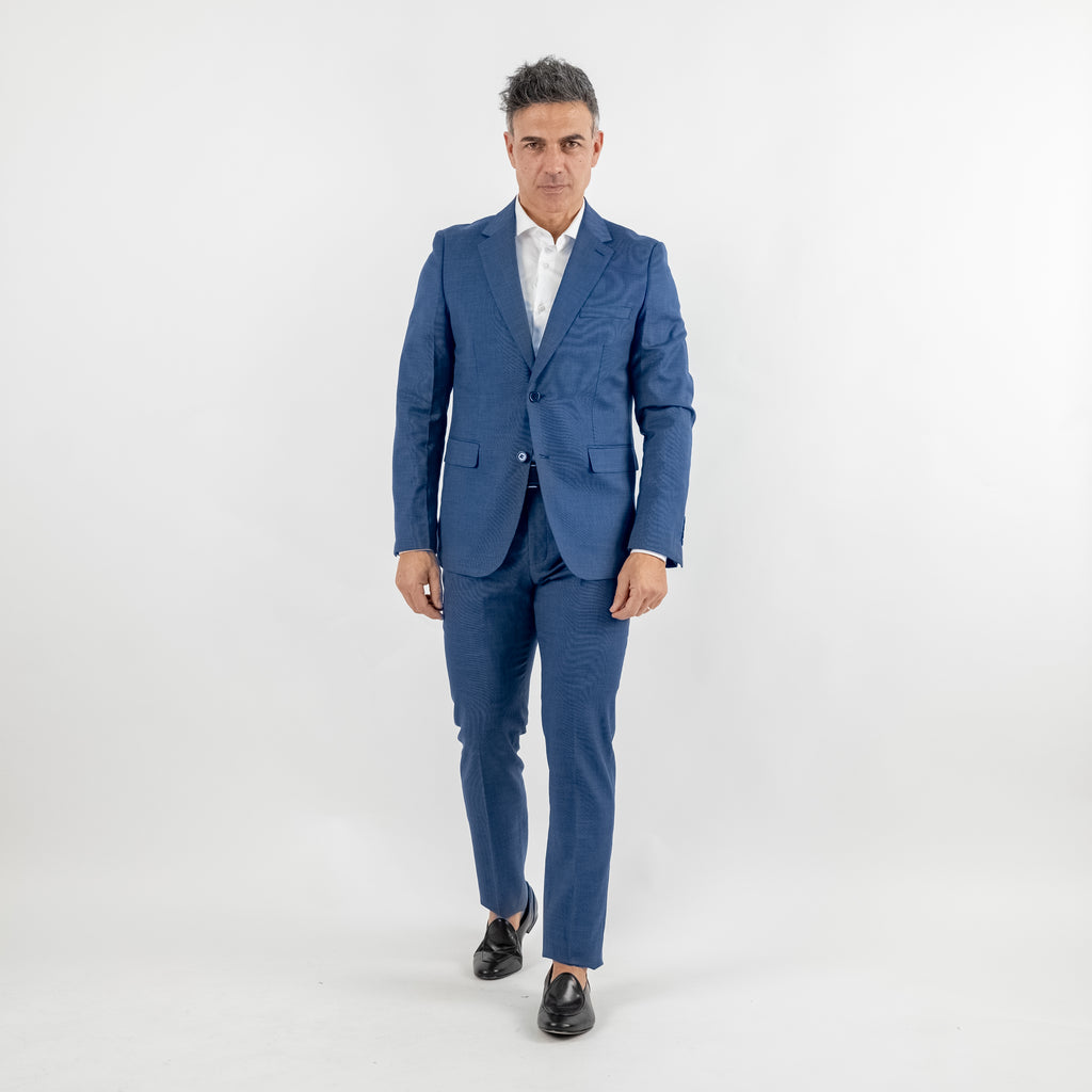 Abito monopetto melange - Blu Navy