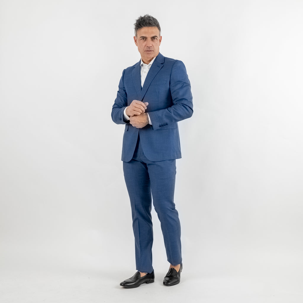 Abito monopetto melange - Blu Navy