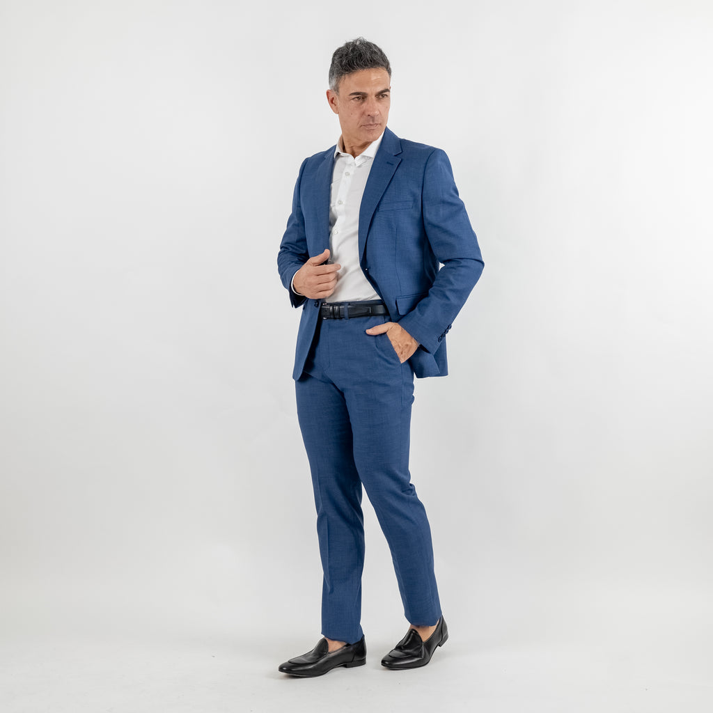 Abito monopetto melange - Blu Navy