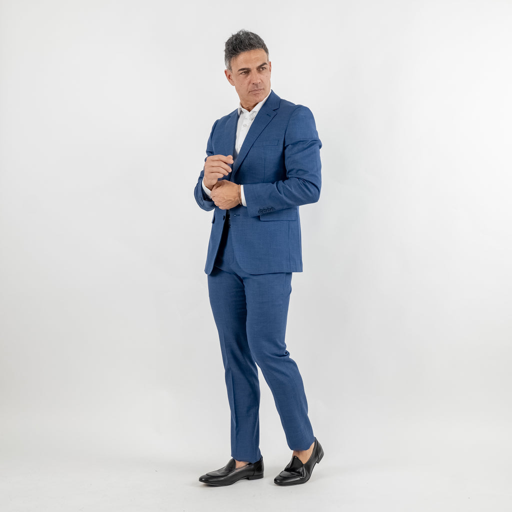 Abito monopetto melange - Blu Navy