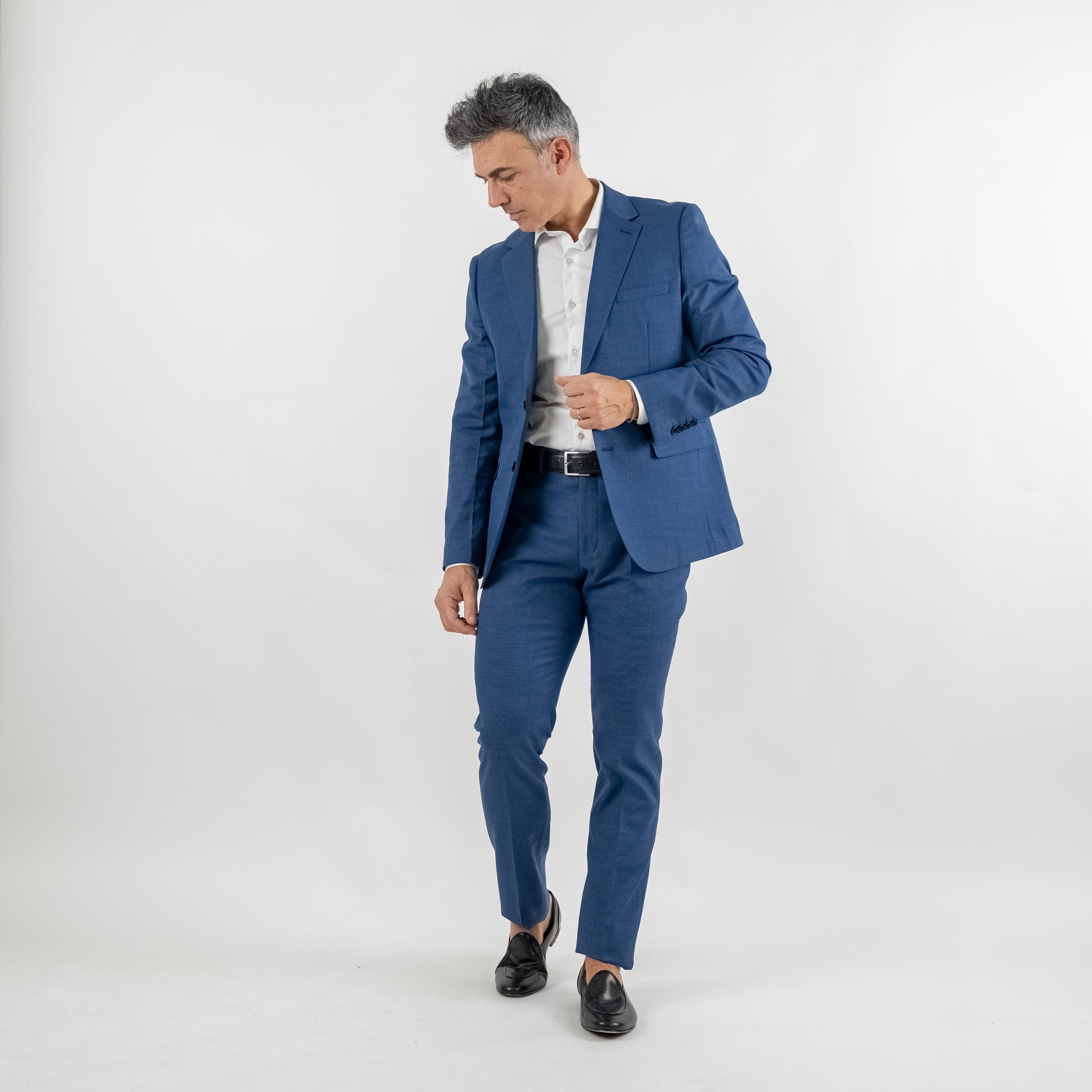 Abito monopetto melange - Blu Navy