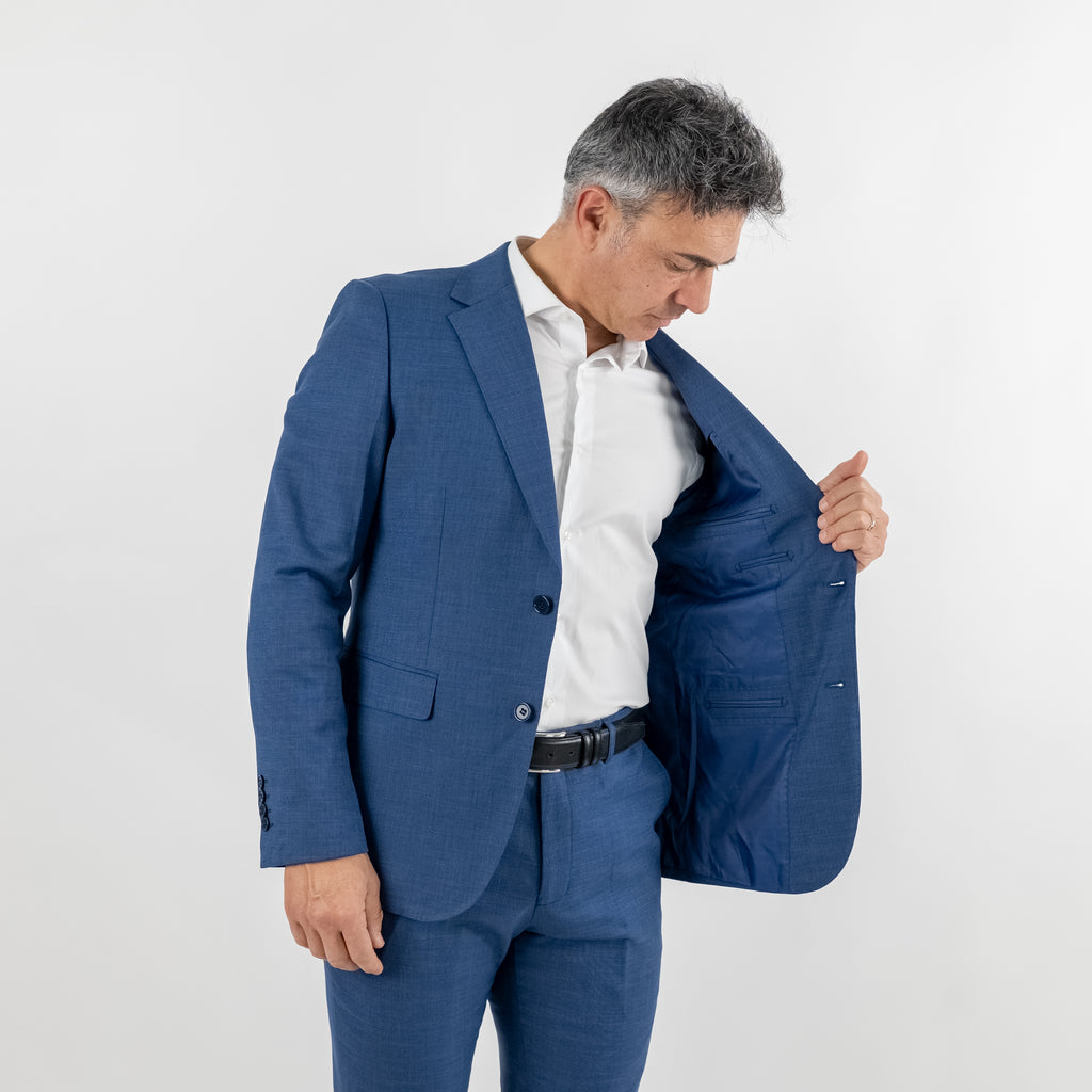 Abito monopetto melange - Blu Navy