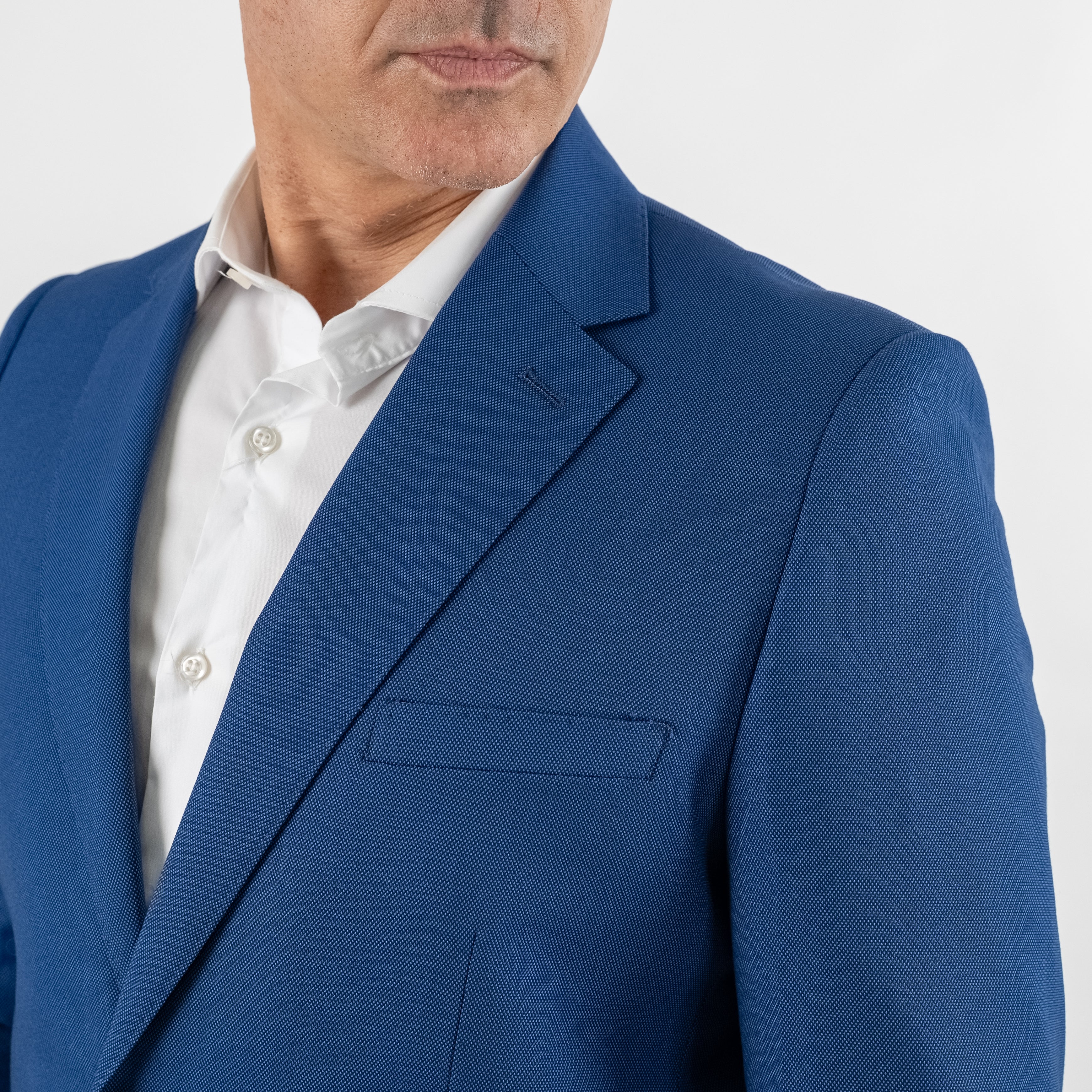 Single-breasted rice grain suit - Royal Blue