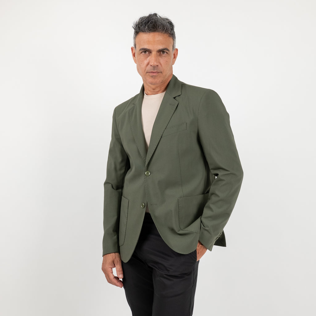 Chaqueta acolchada de botonadura sencilla - Verde militar