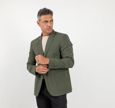Giacca monopetto impunturata - Verde Militare