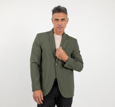 Giacca monopetto impunturata - Verde Militare