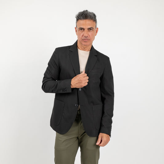 Giacca monopetto impunturata - Nero