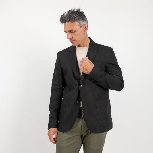 Giacca monopetto impunturata - Nero