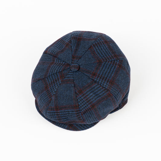 Coppola in lana principe di galles - Blu