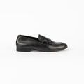 Double Buckle Suede Moccasin - Black