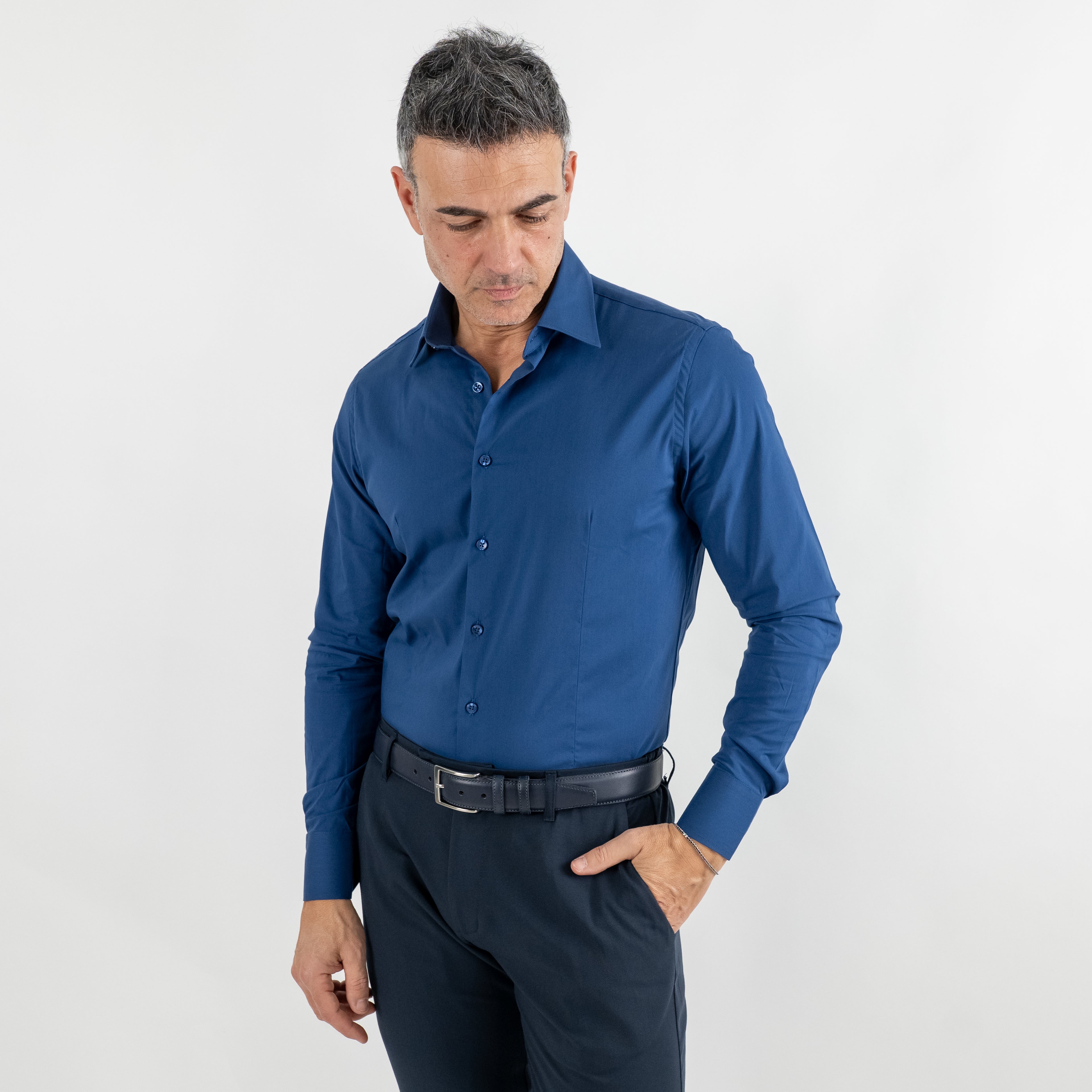 Camicia sartoriale slim fit - Blu Navy