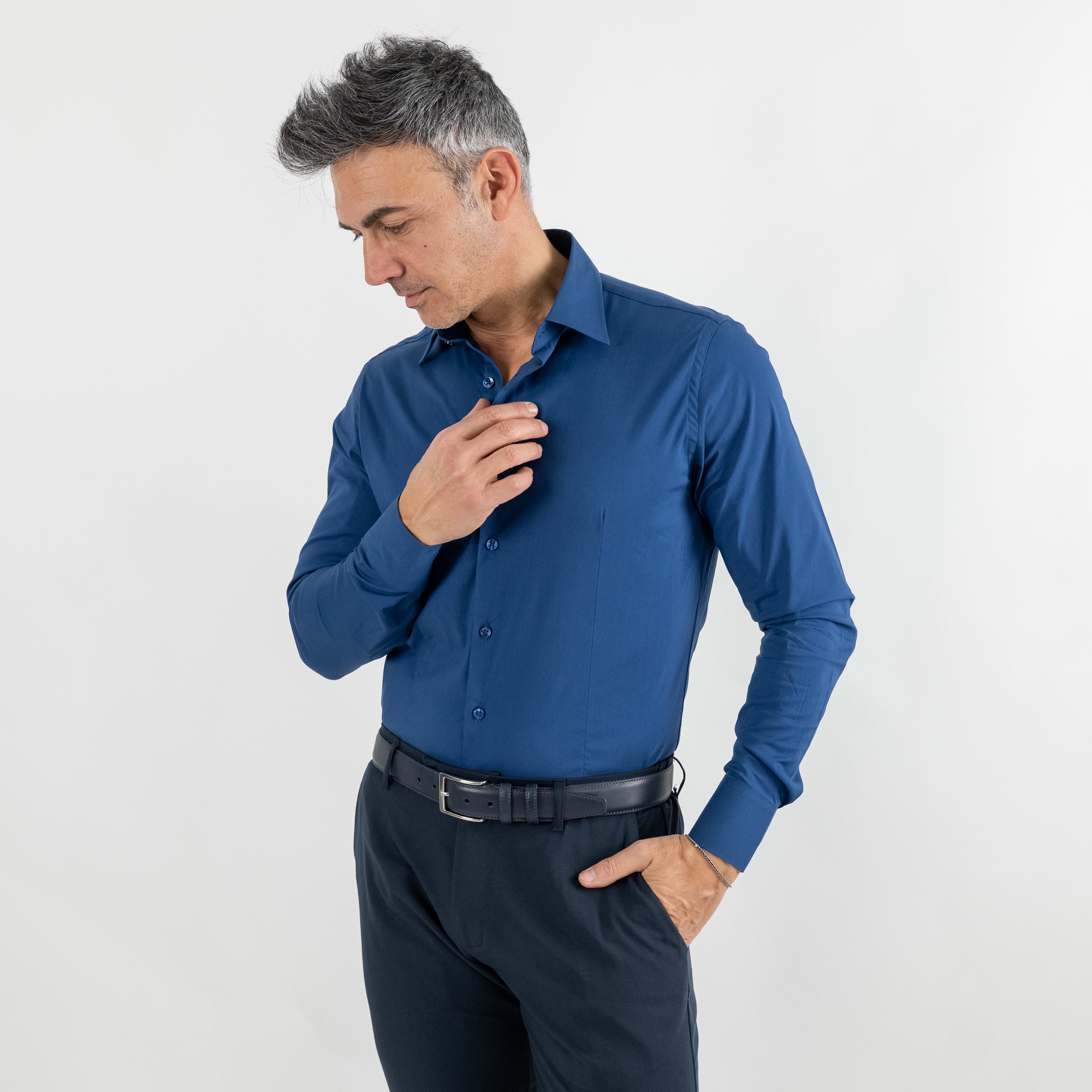 Camicia sartoriale slim fit - Blu Navy