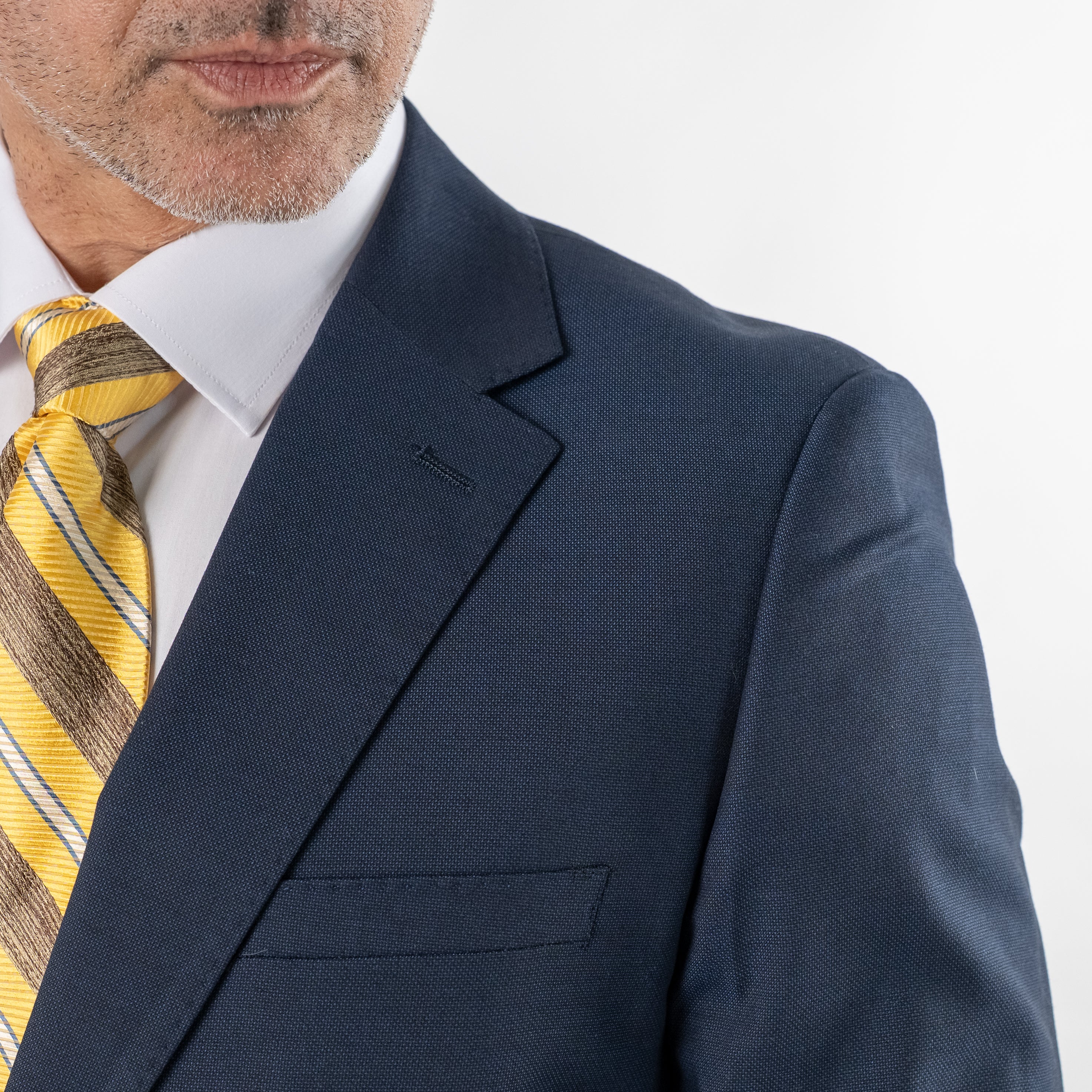 Single-breasted rice grain suit - Blue