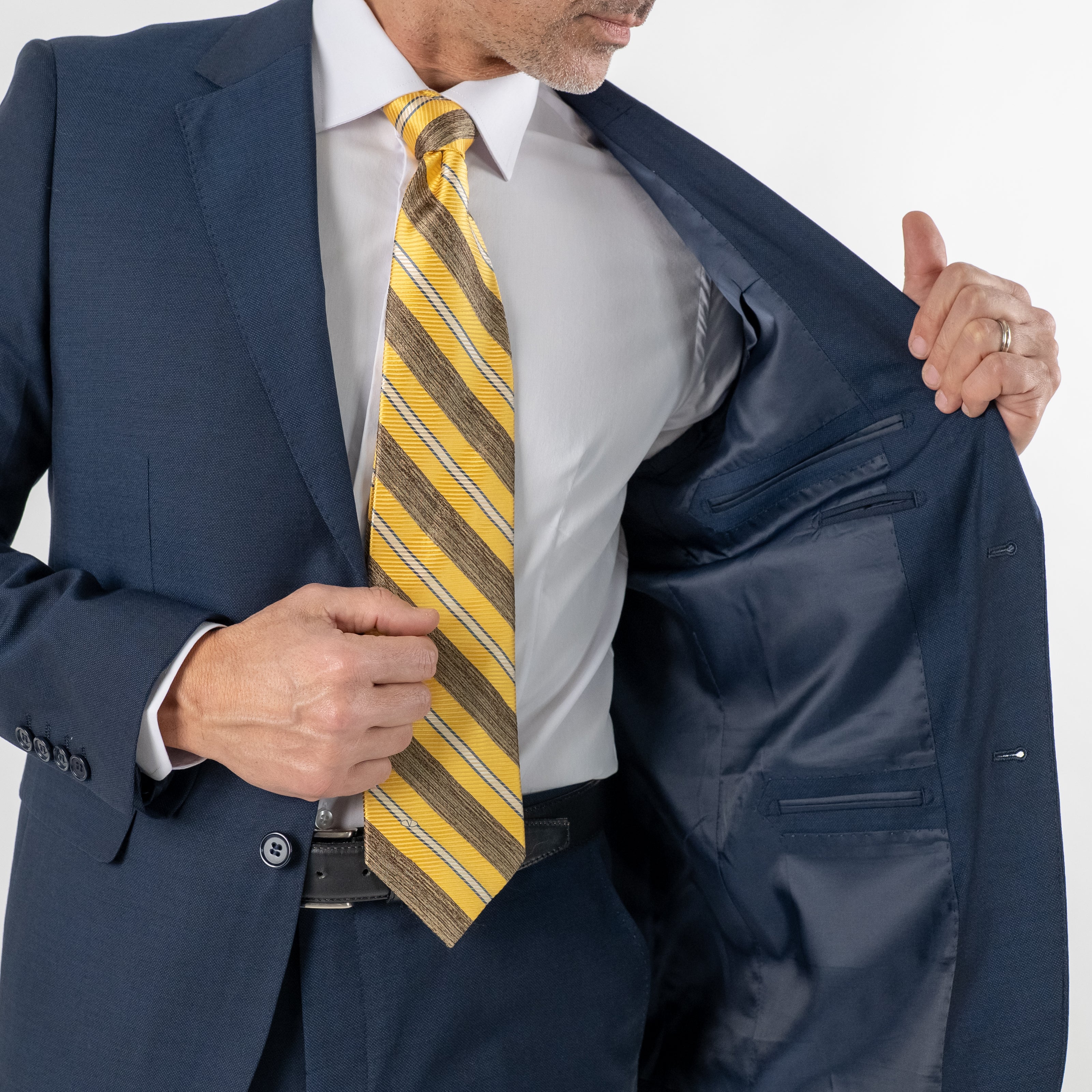 Single-breasted rice grain suit - Blue