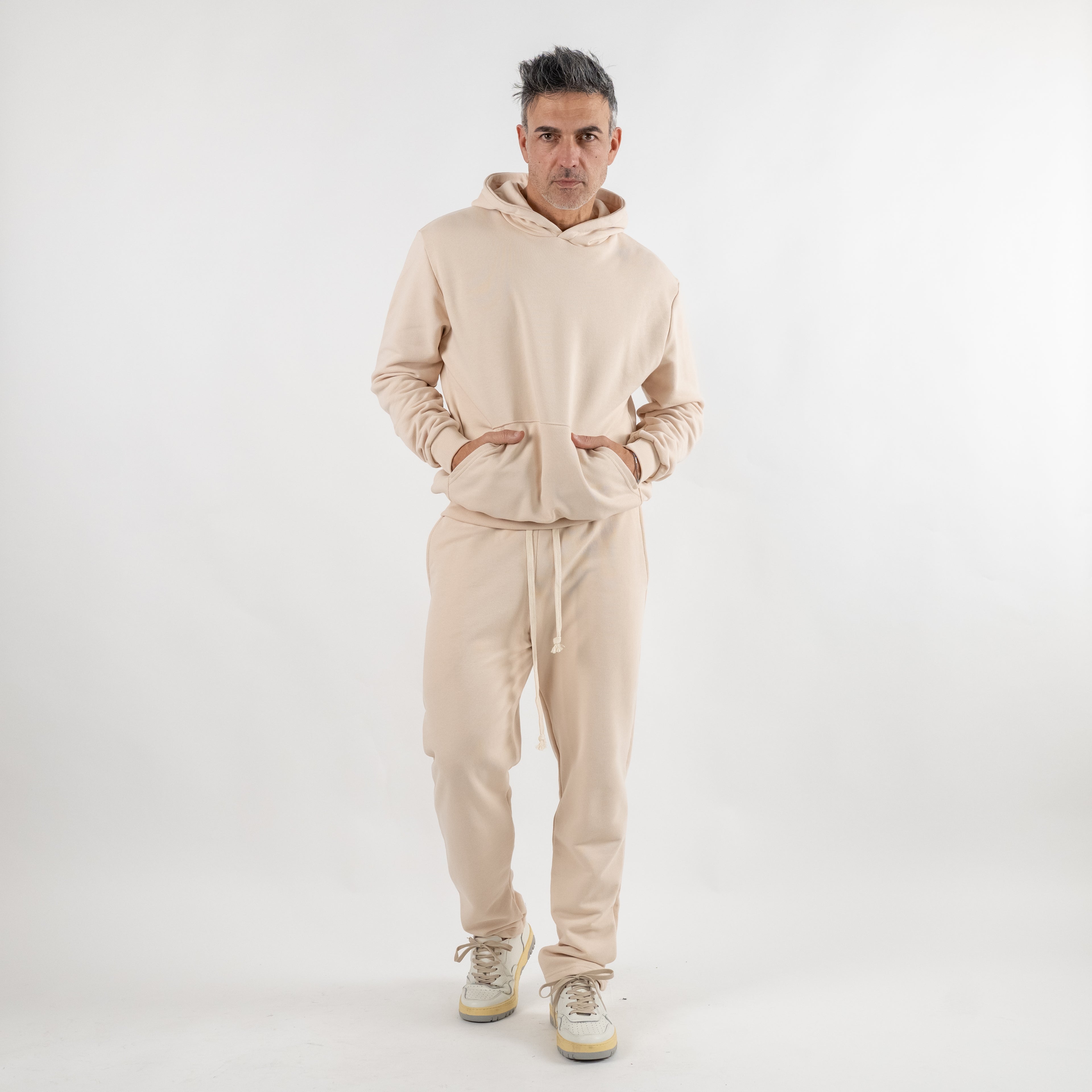 Tuta casual in 100% cotone - Beige