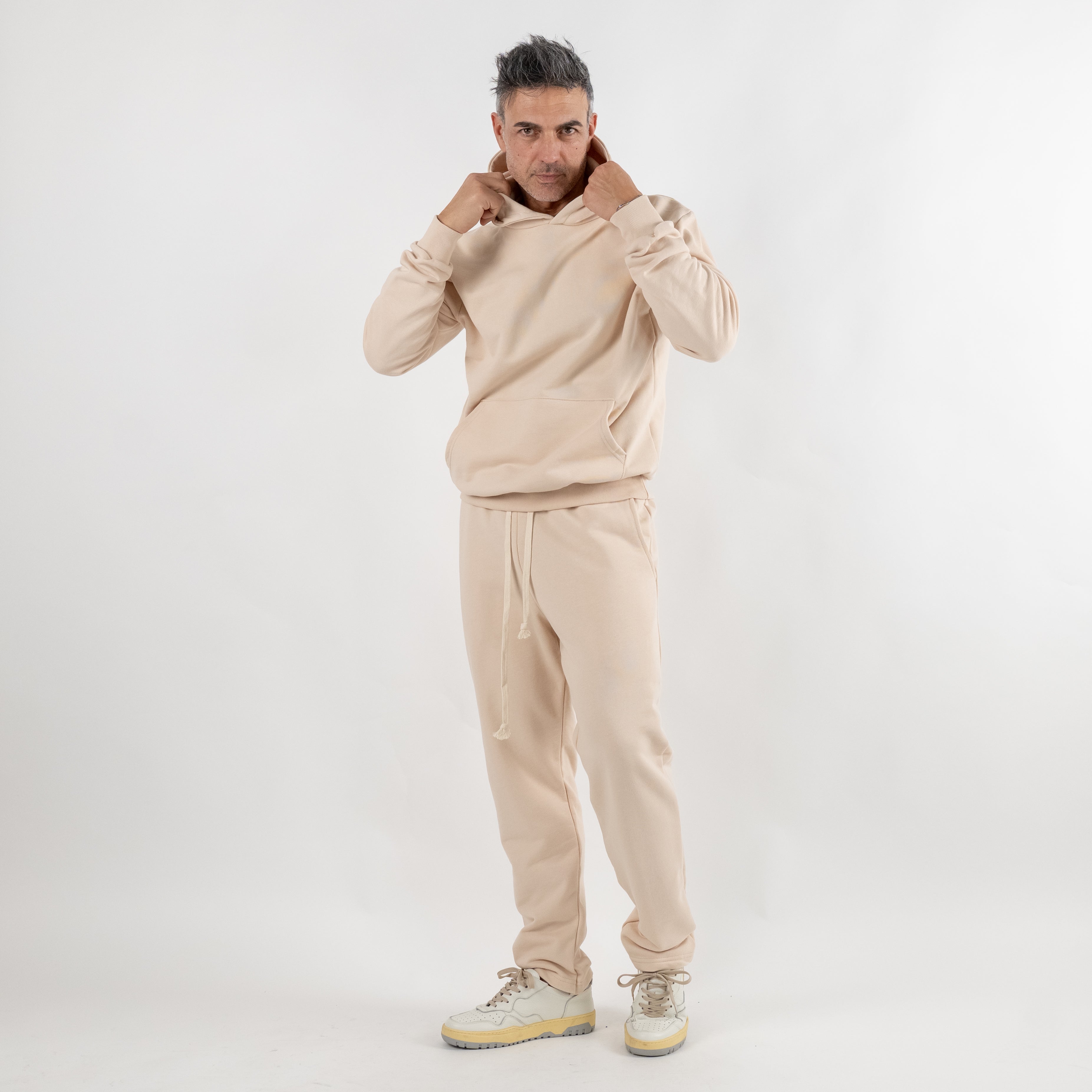Tuta casual in 100% cotone - Beige
