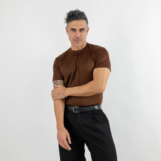 T-shirt in Filo di Scozia - Moro