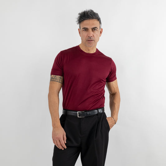 T-shirt in Filo di Scozia - Bordeaux