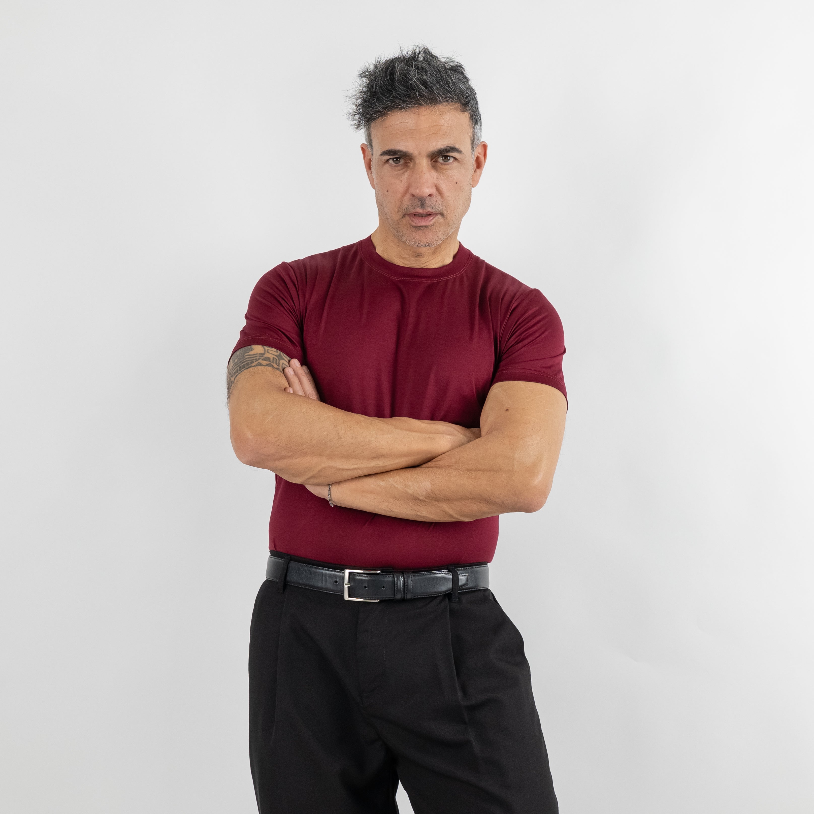 T-shirt in Filo di Scozia - Bordeaux