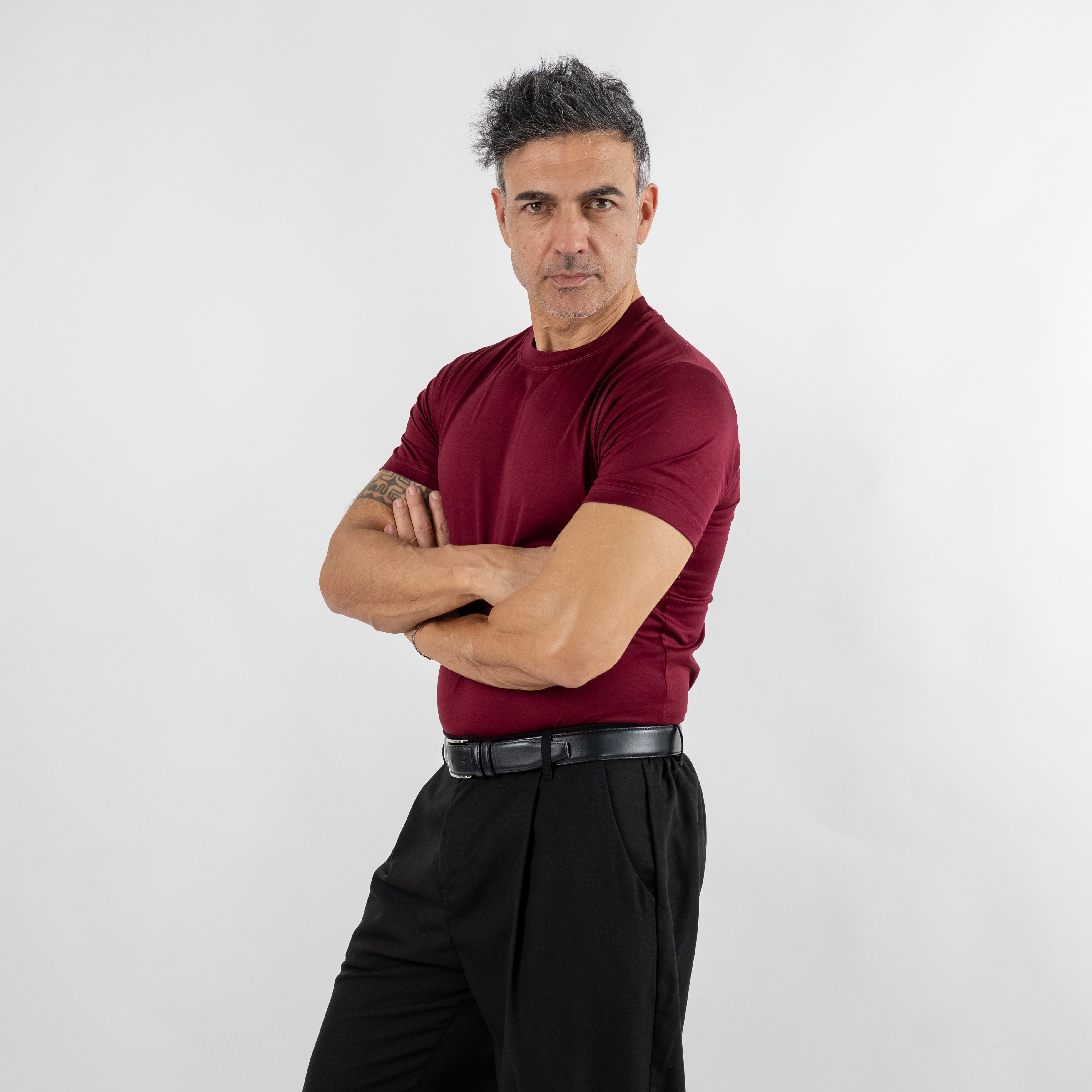 T-shirt in Filo di Scozia - Bordeaux