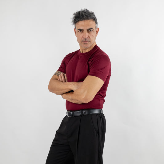 T-shirt in Filo di Scozia - Bordeaux