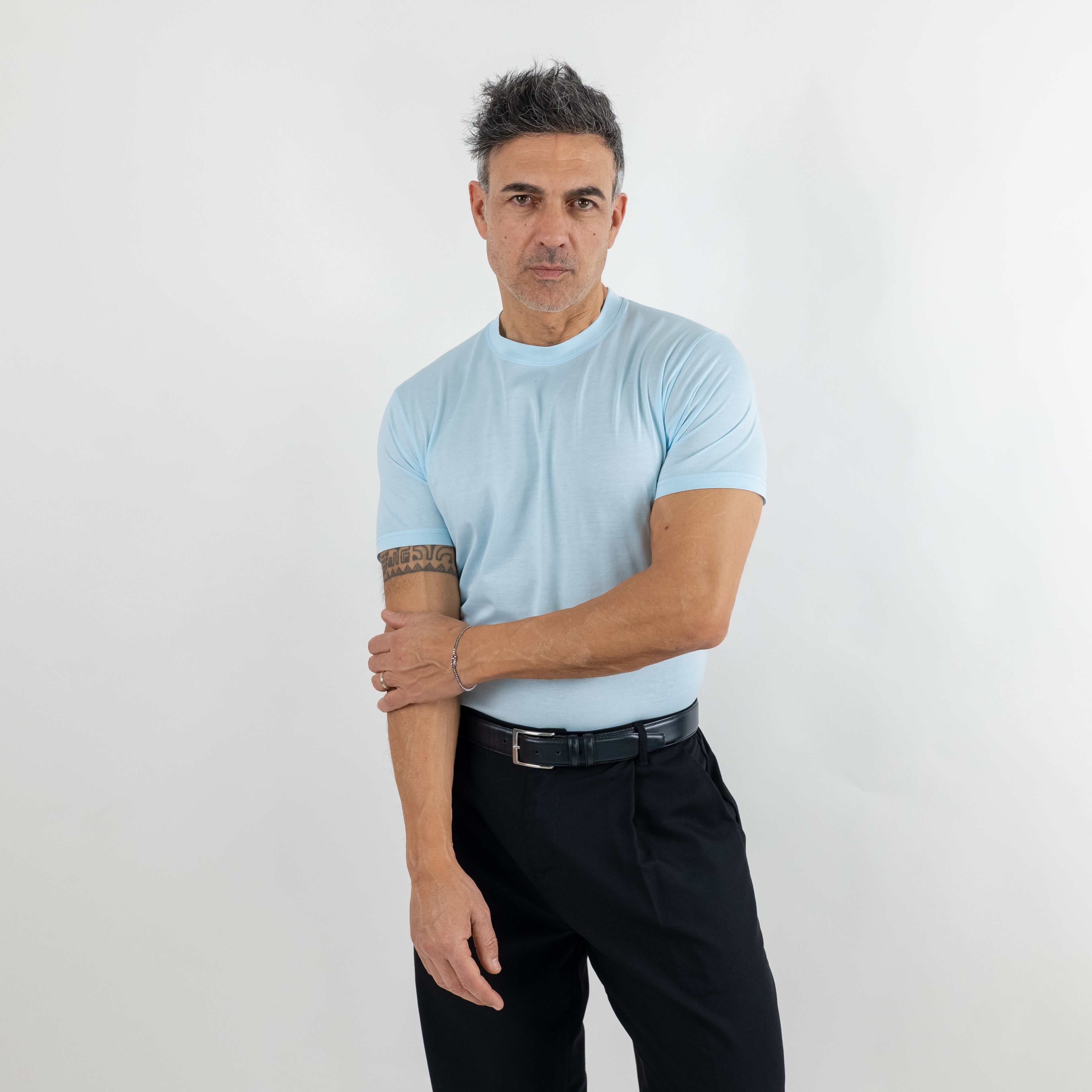 T-shirt in Filo di Scozia - Cielo