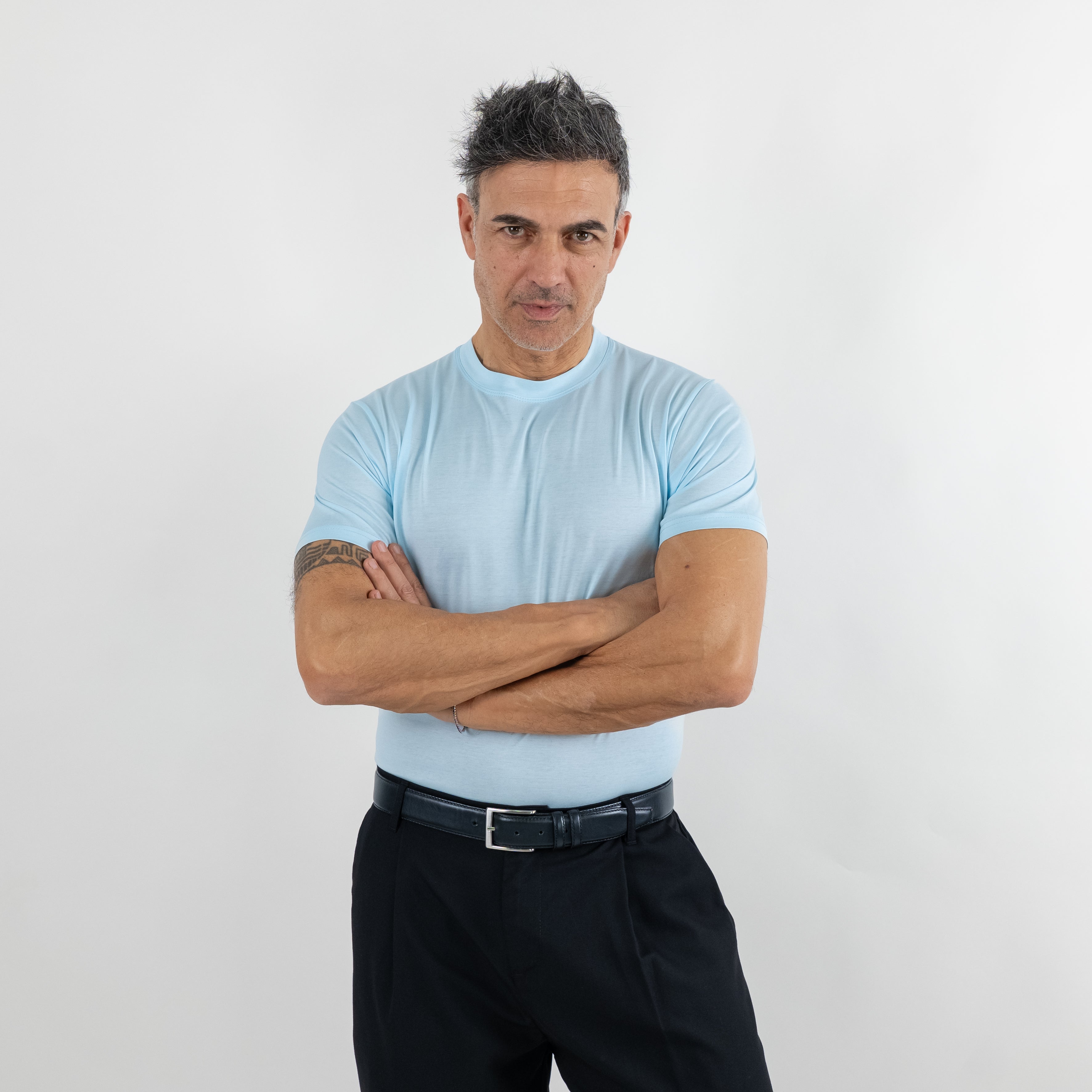 T-shirt in Filo di Scozia - Cielo