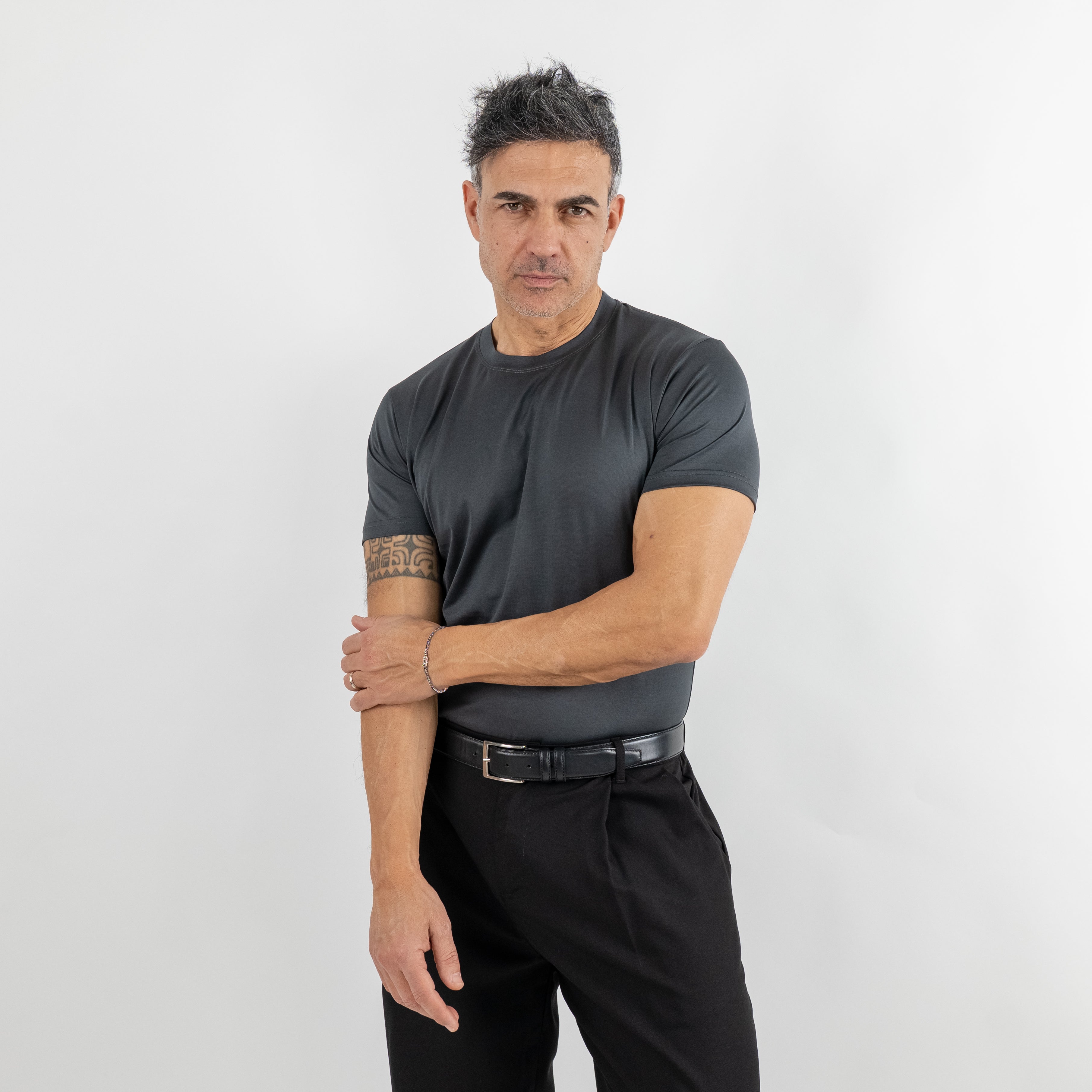 T-shirt in Filo di Scozia - Piombo