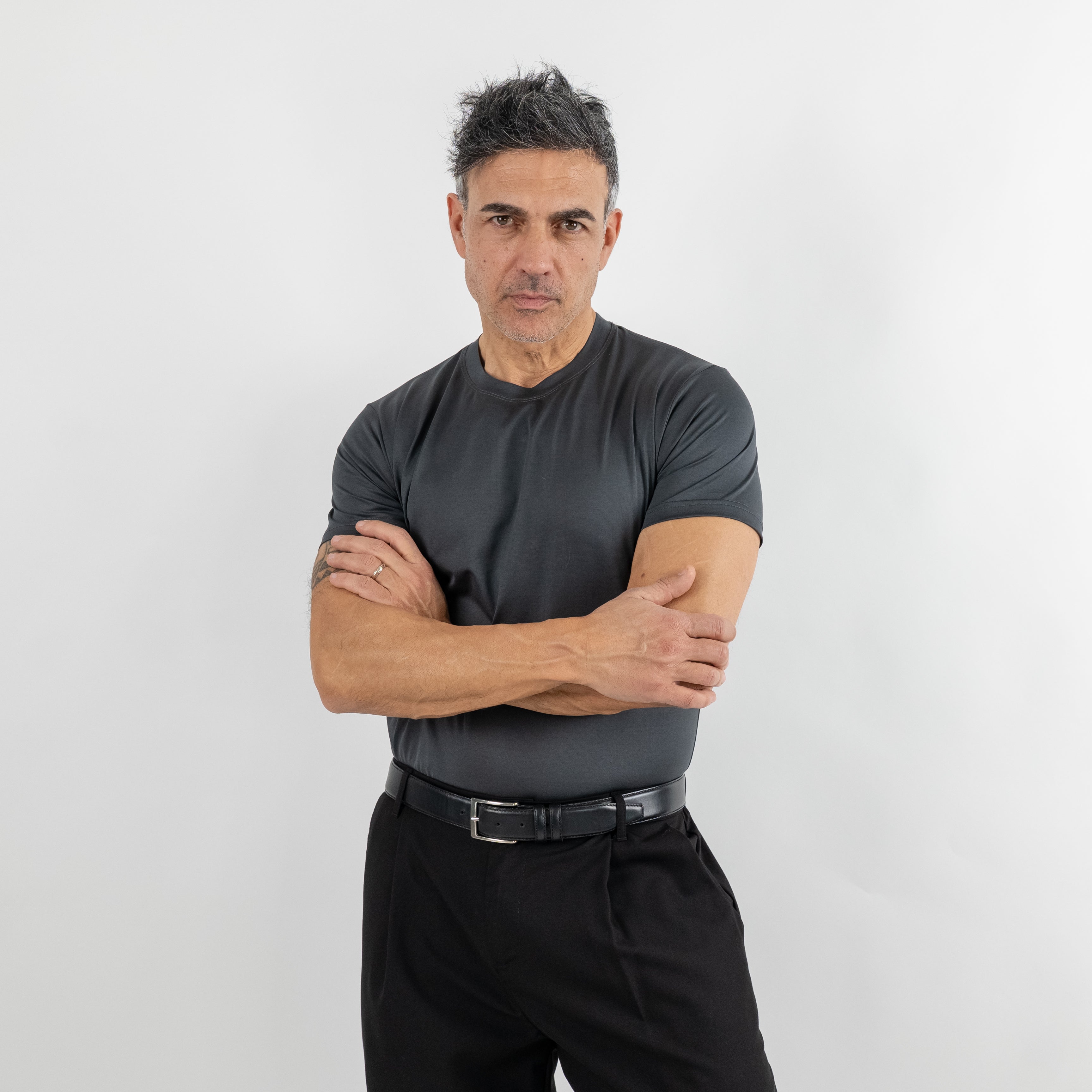 T-shirt in Filo di Scozia - Piombo