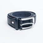 Cintura classica in vera pelle - Blu