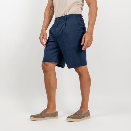 Bermuda shorts with flap pockets on the back - Blue 