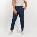 Slim-fit trousers with elasticated waist - Blue