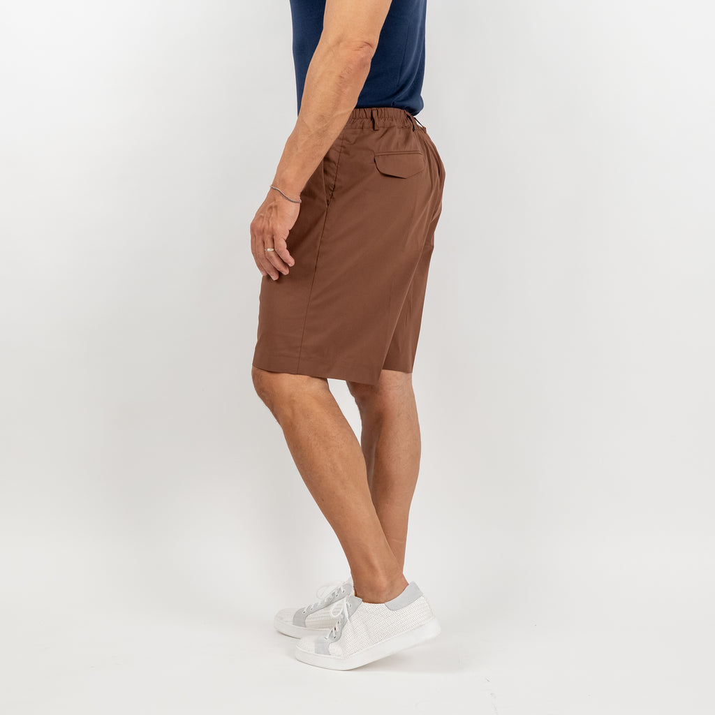 Bermuda con tasche a pattina sul retro - Marrone