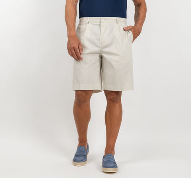 Bermuda con tasche a pattina sul retro - Avorio