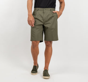 Bermuda con tasche a pattina sul retro - Militare