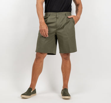 Bermuda con tasche a pattina sul retro - Militare