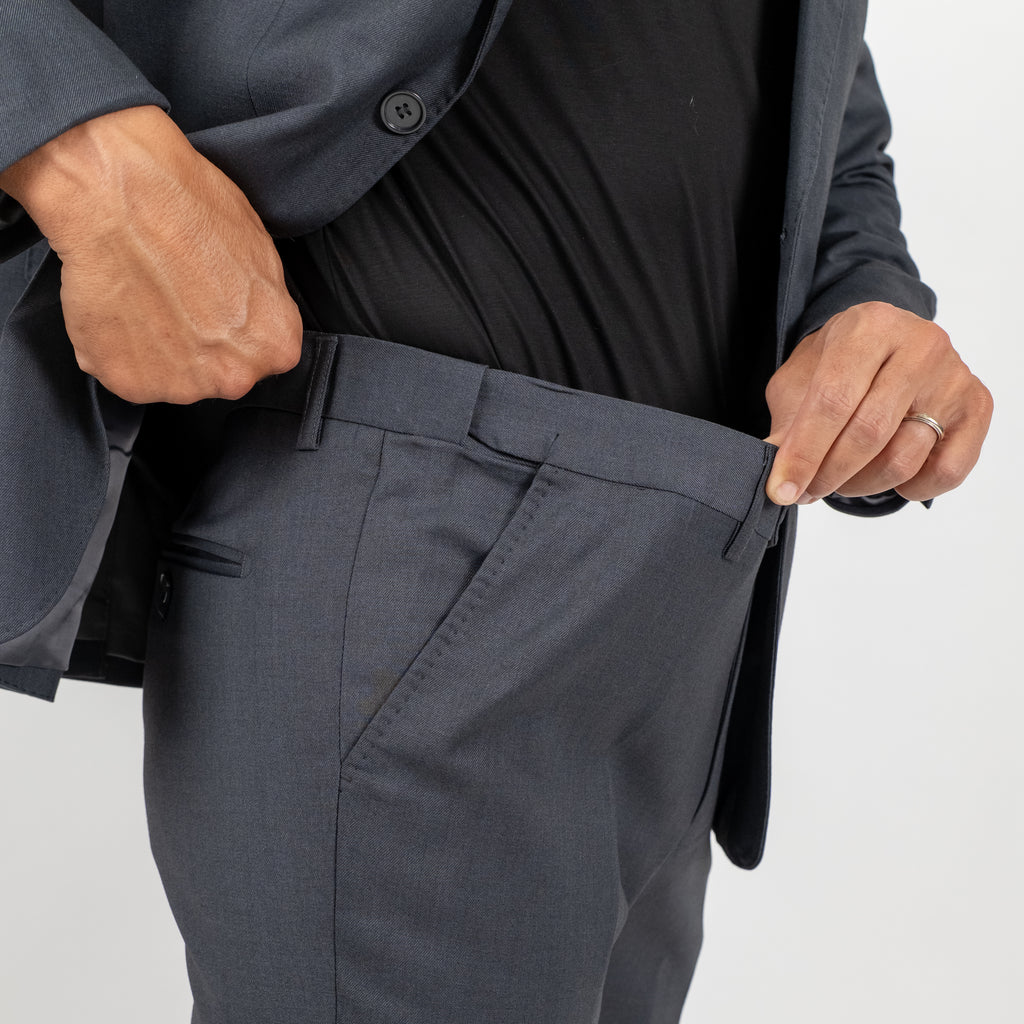 Abito monopetto rever classico impunturato -  Grigio Piombo