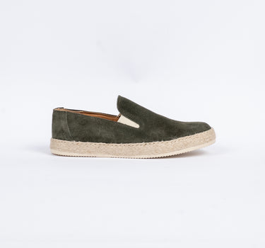 Mocassino in Camoscio con Fondo Espadrillas - Verde