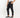 Pantalone con Fibbia Laterale in Lino - Nero