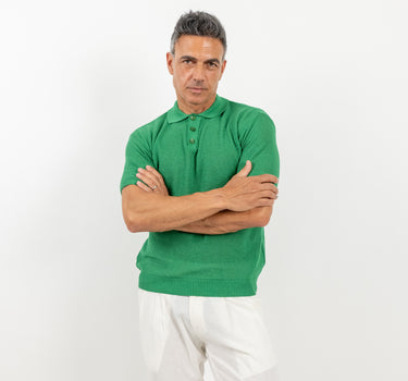 Polo nido d'ape traforata - Verde