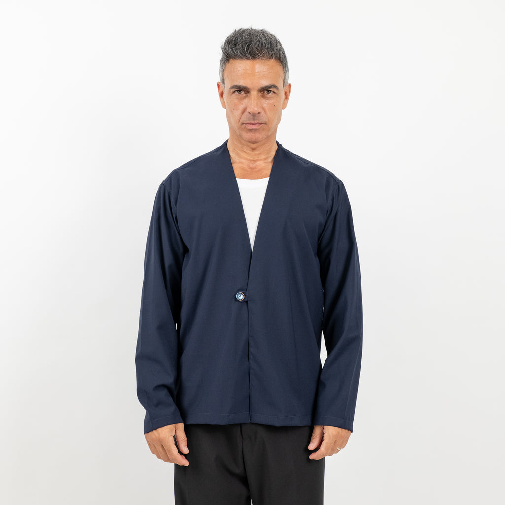 Double-breasted V-neck jacket - Blue 