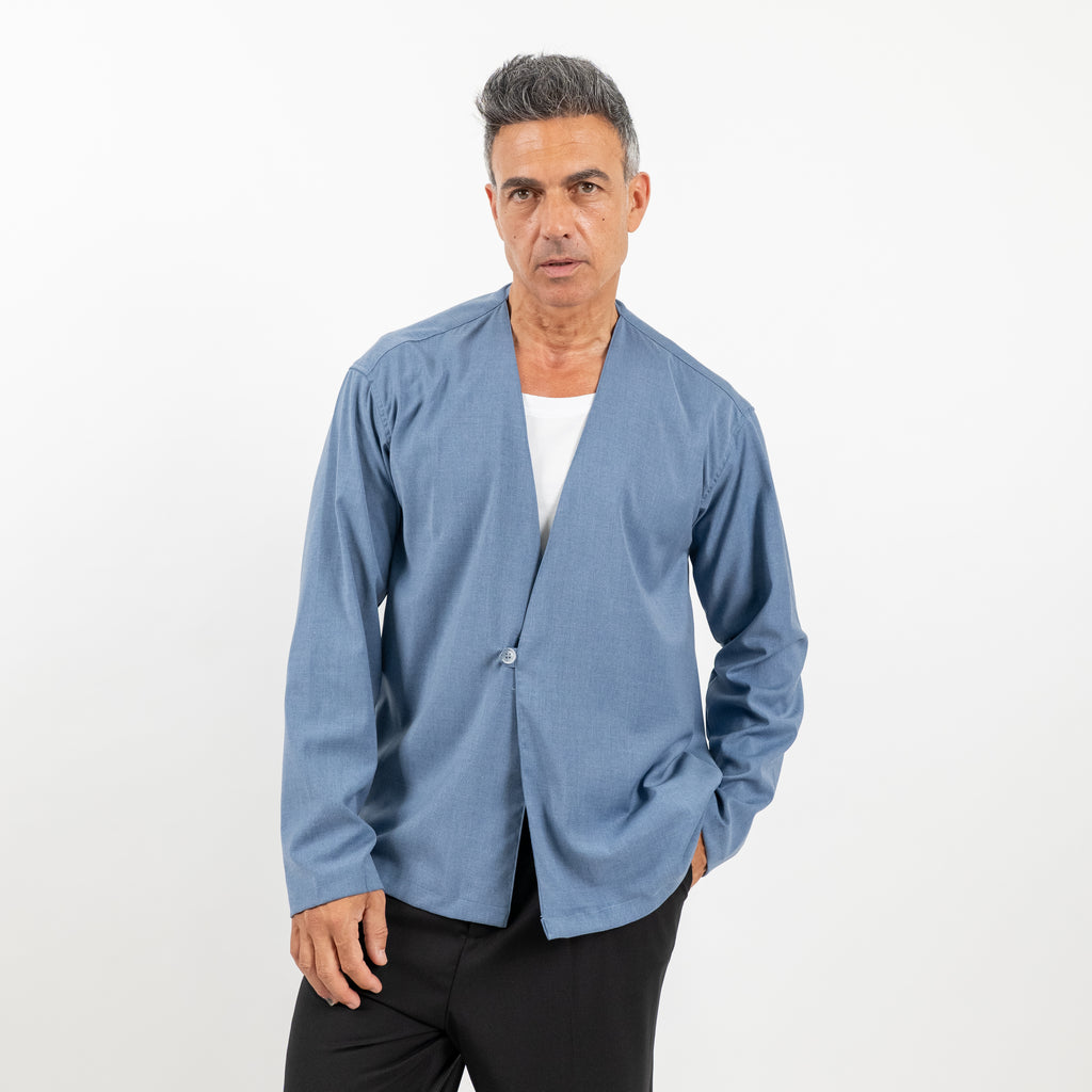 Giacca doppiopetto scollo a V - Polvere